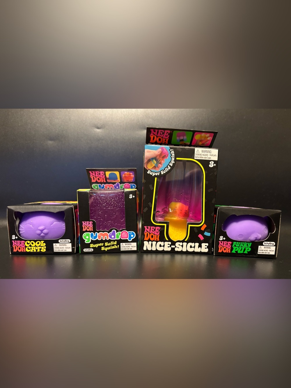 💜 NeeDoh Purple Squishy Toy Bundle - (Set of 4)